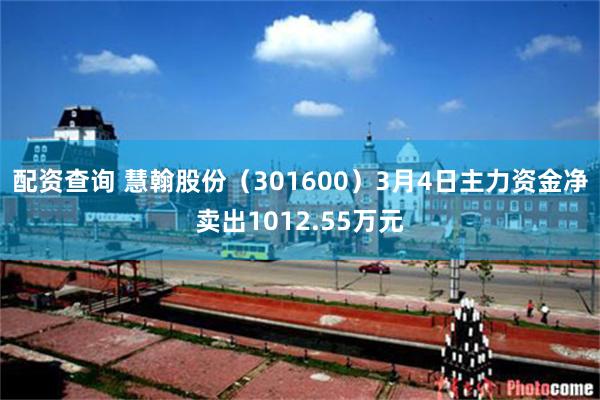 配资查询 慧翰股份（301600）3月4日主力资金净卖出1012.55万元