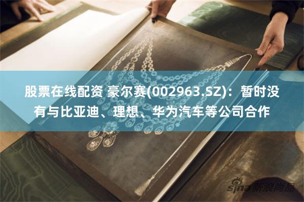 股票在线配资 豪尔赛(002963.SZ)：暂时没有与比亚迪、理想、华为汽车等公司合作