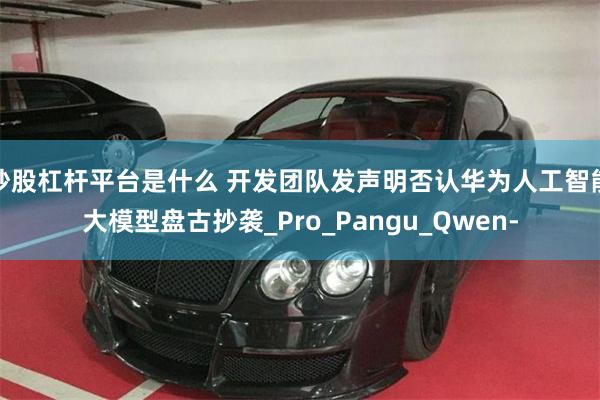 炒股杠杆平台是什么 开发团队发声明否认华为人工智能大模型盘古抄袭_Pro_Pangu_Qwen-